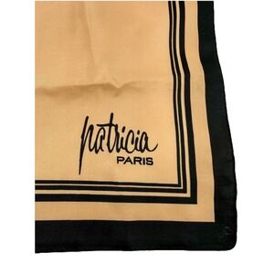 Texture' Patricia Paris Gold & Black Square Scarf 20" x 20" Made In Italy NWOT